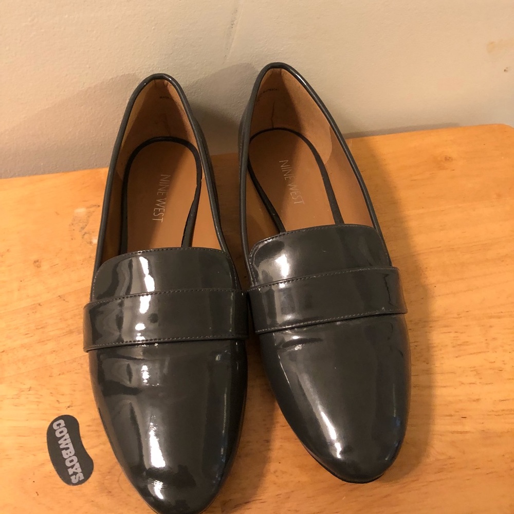 Nine West Charcoal Patent Leather Flats